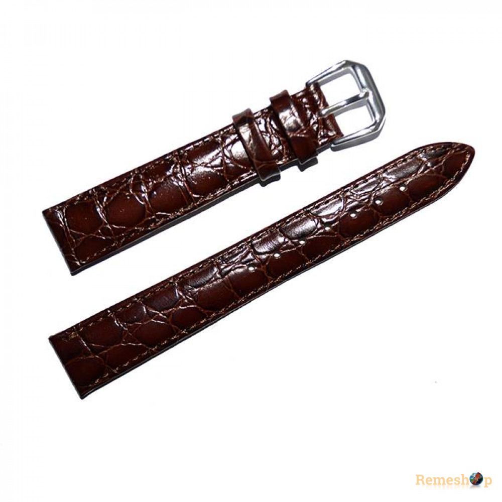 Ремешок кожаный Slava® 119 коричневый 16 мм